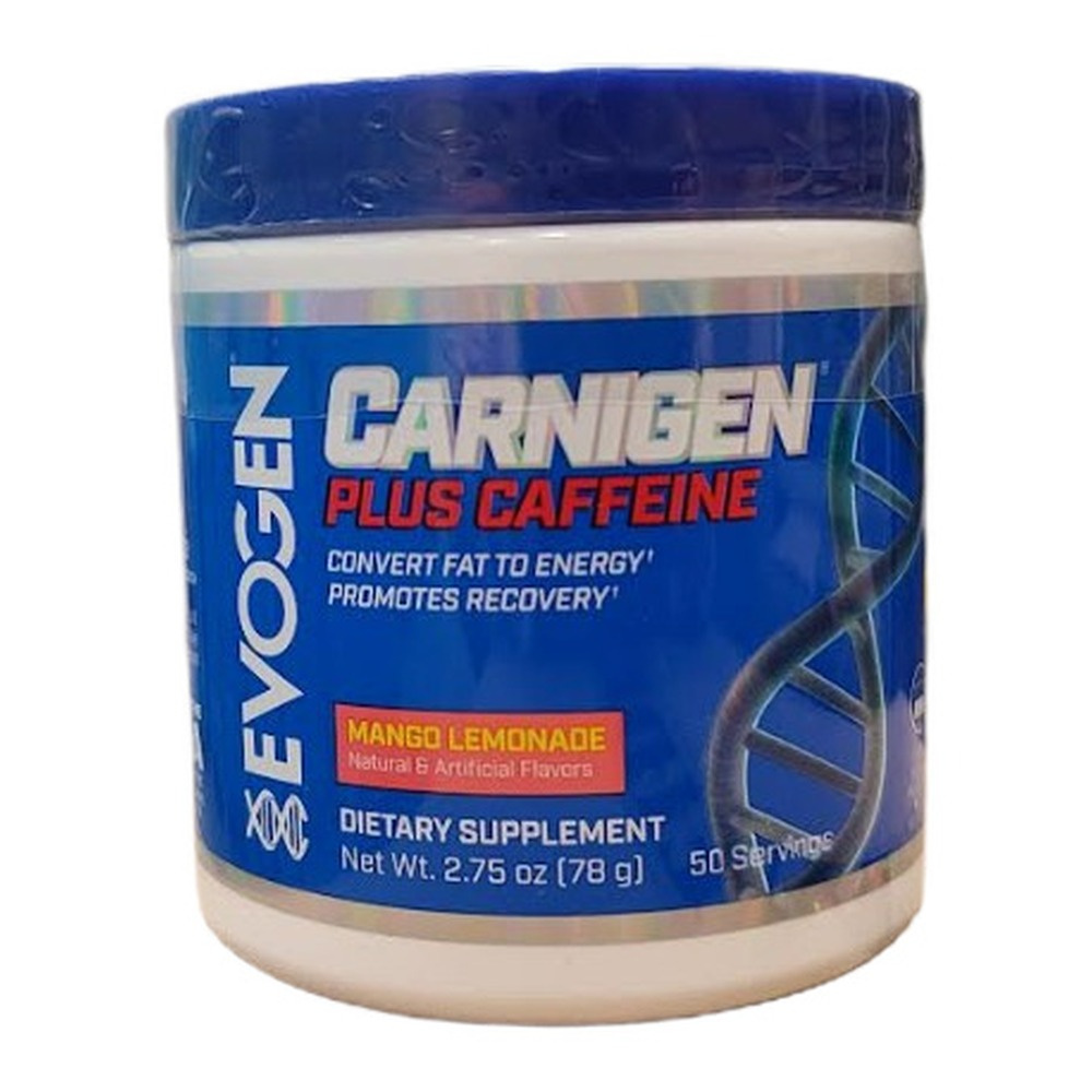 Evogen Carnigen Plus Caffeine Mieszanka L-karnityny z kofeiną, Mango-Lemoniada 78g