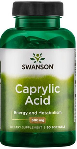 Swanson Caprylic Acid 600mg Supports Gut Microflora Balance 60 Capsules