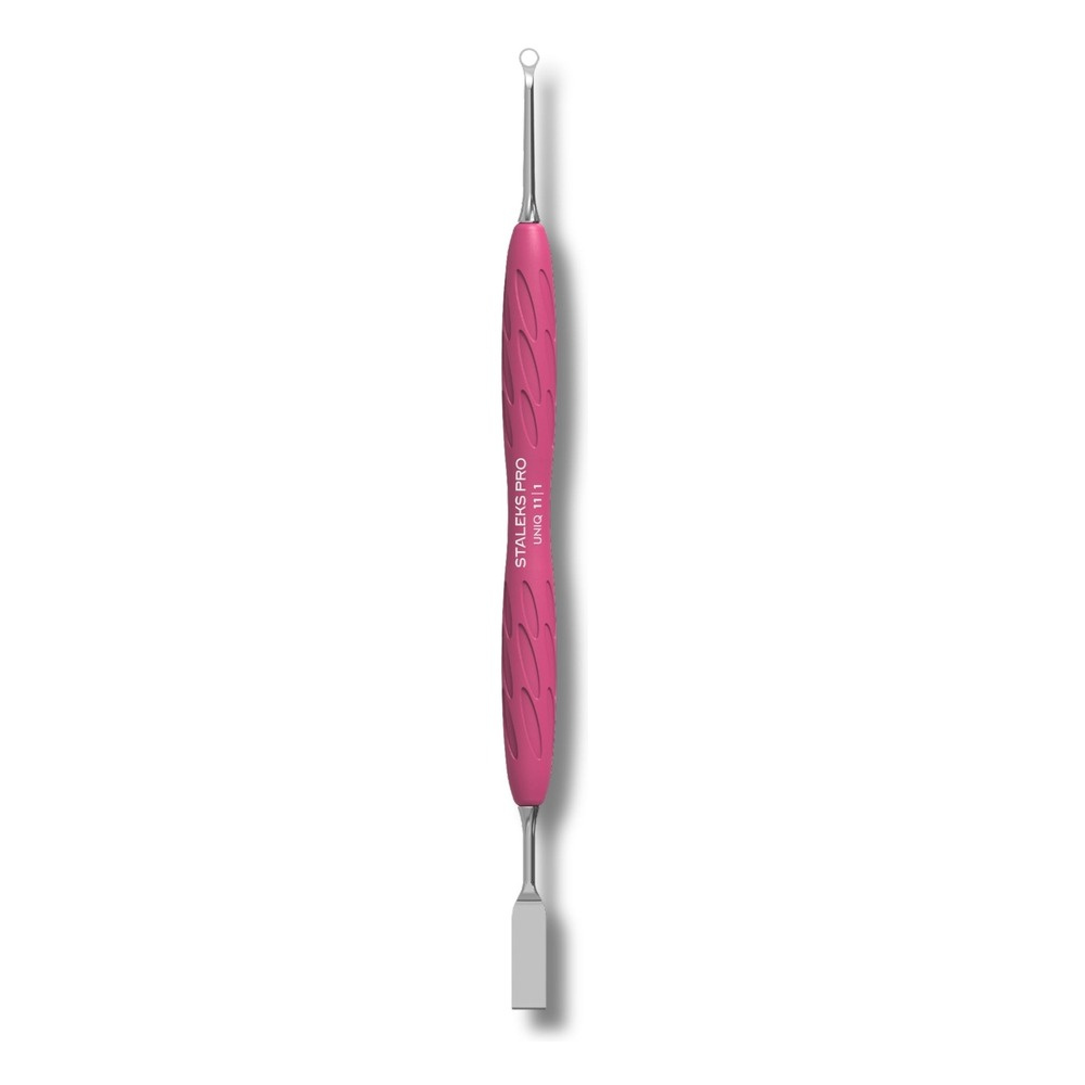 Staleks Pro UNIQ  Kopytko do Manicure Gummy z Silikonową Rękojeścią UNIQ 11 TYPE 1 Popychacz Płaski Prosty i Pierścień 1 Sztuka