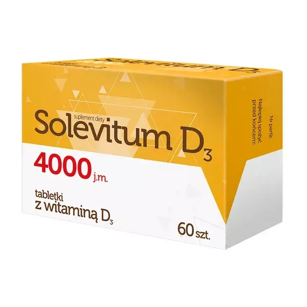 Solevitum D3 4000 j.m. dla Seniorów i Osób Dorosłych dla Uzupełnienia Poziomu Witaminy D 60 Tabletek