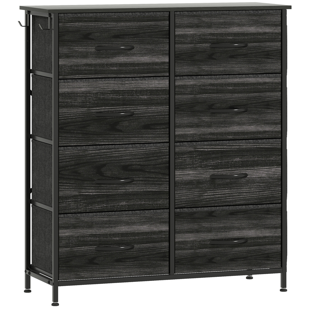 HOMCOM Chest of Eight Fabric Drawers - Black