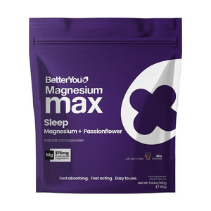 BetterYou Magnez Max Sleep Proszek o Smaku Naturalnego Kakao na Spokojny Sen 160g