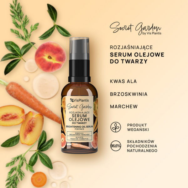 Vis Plantis Secret Garden Rozjaśniające Serum Olejowe do Twarzy 30ml Best Before 18.09.25