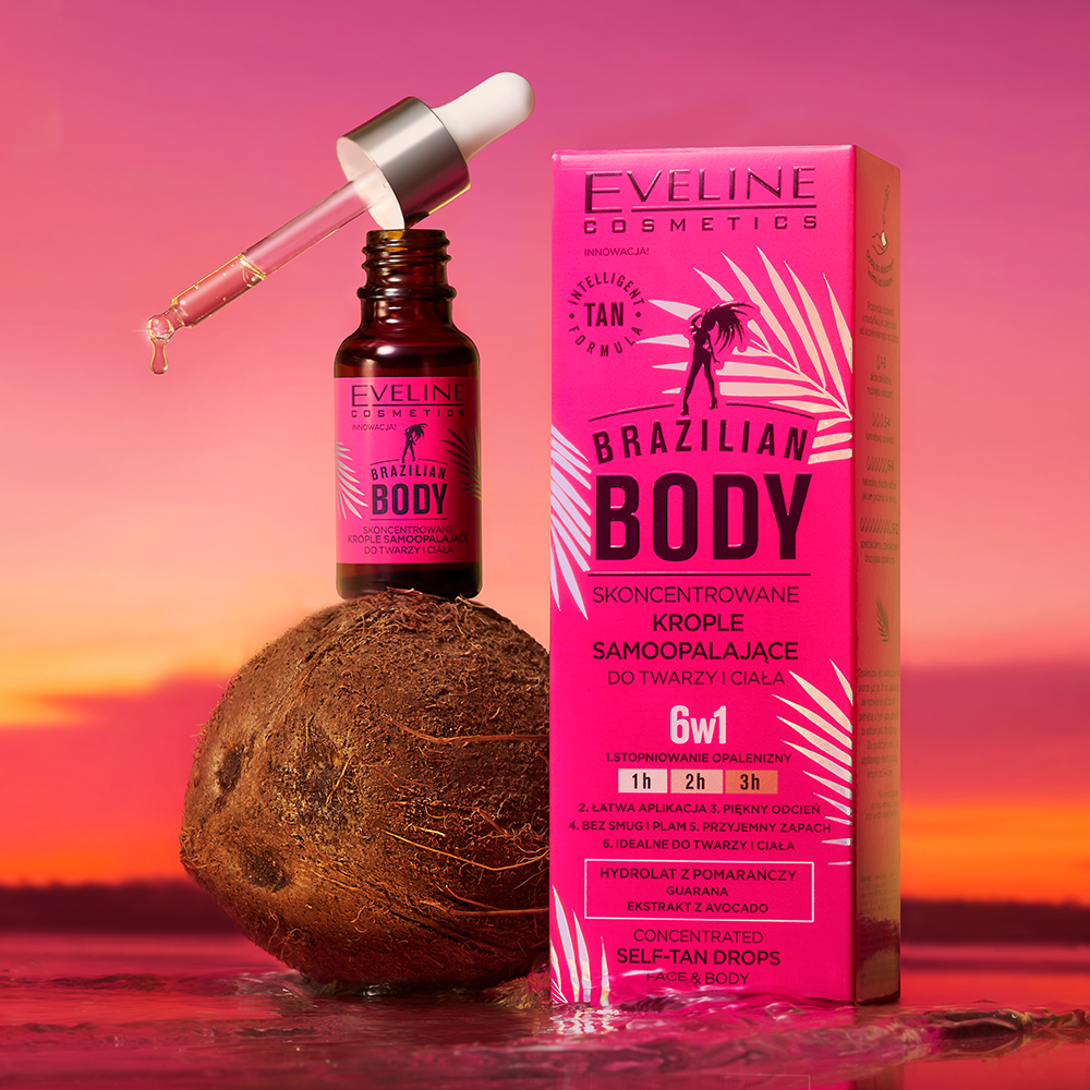 Eveline Brazilian Body Concentrated Self-Tanning Drops for Face and Body 18ml