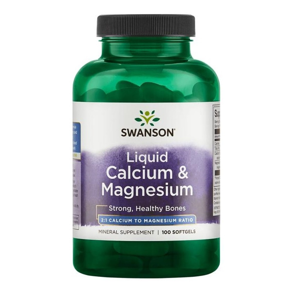 Swanson Liquid Calcium & Magnesium Wapń i Magnez 100 Kasułek