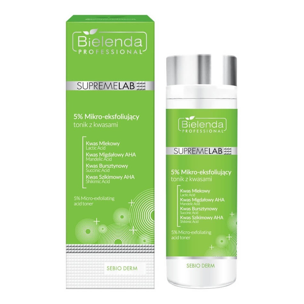 Bielenda Professional SupremeLab Sebio Derm 5% Micro-Exfoliating Acid Tonic 200ml Best Before 31.10.26