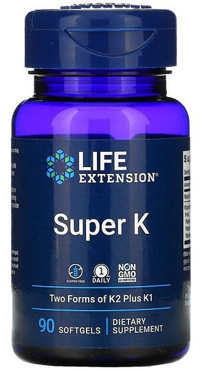 Life Extension Super K Kompleks Witamin K Na Zdrowe Kości i Tętnice 90 Kapsułek