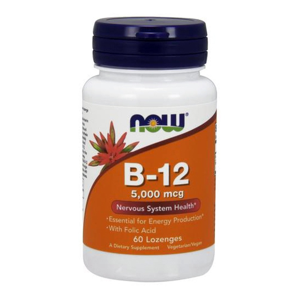 Now Foods Vitamin B-12 with Folic Acid 5000mcg 60 Lozenges