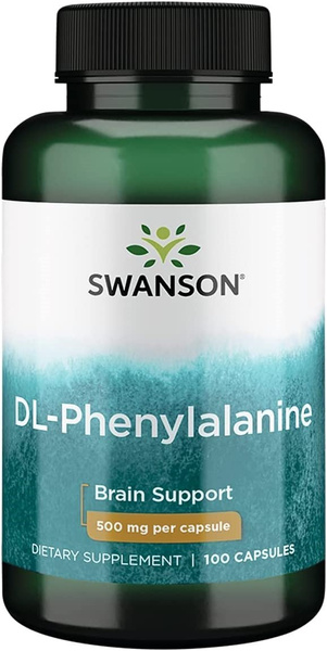 Swanson DL-Phenylalanine 500mg Wspiera Funkcje Mózgu 100 Kapsułek