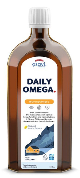Osavi Daily Omega 1600mg Omega 3 Liquid with Natural Lemon Flavour 500ml