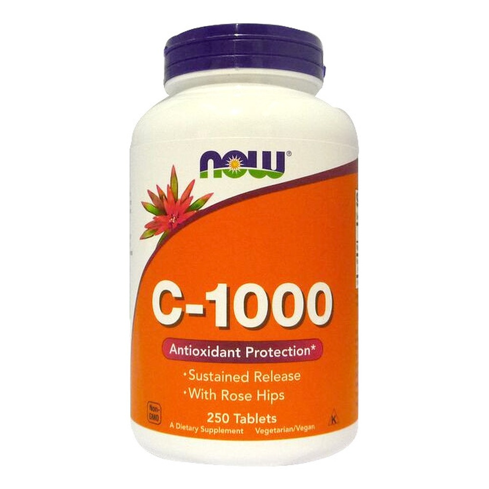 Now Foods Vitamin C-1000 with Rosehip Extended Absorption 250 Tablets