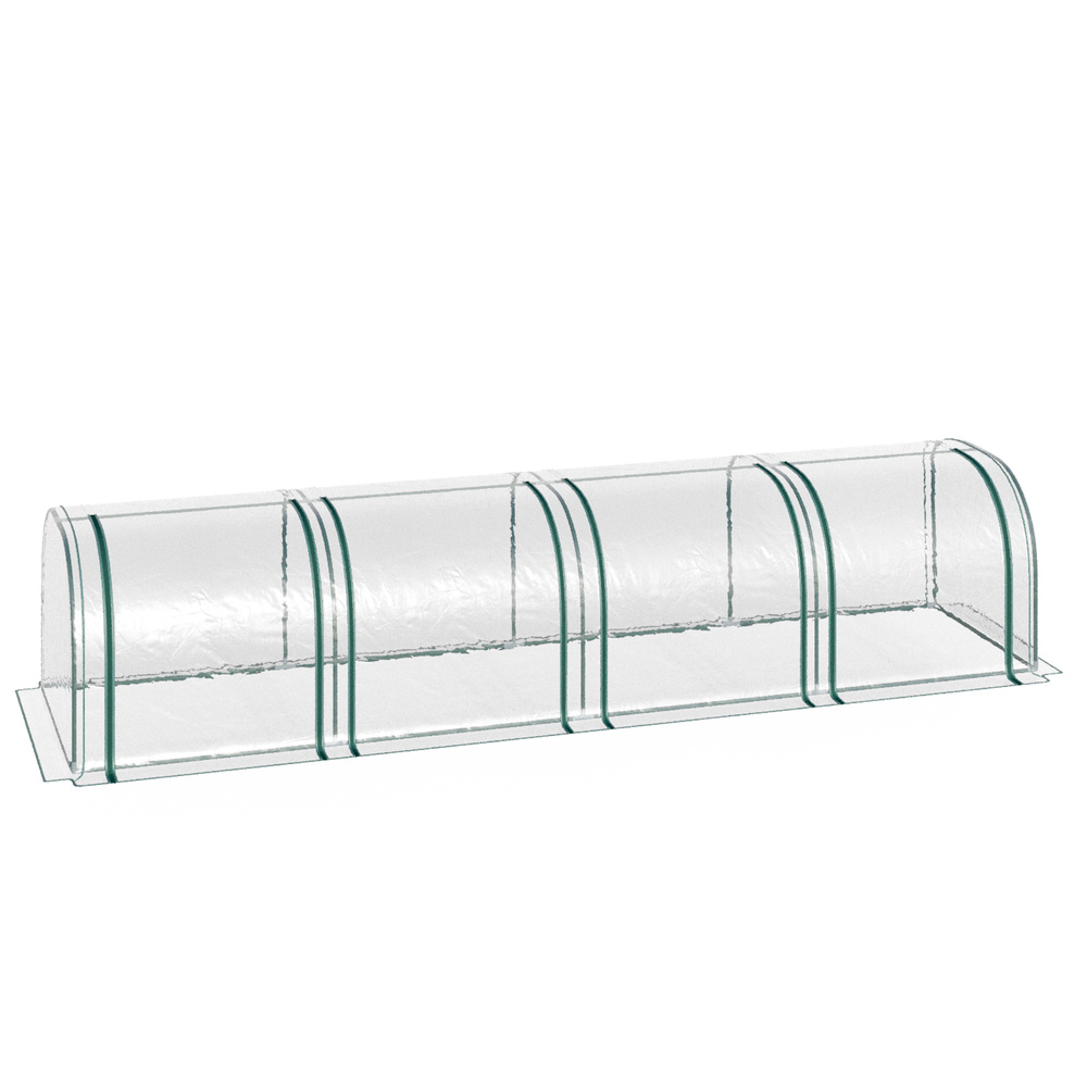 Outsunny 395  x 100 cm Low Tunnel Greenhouse - Clear