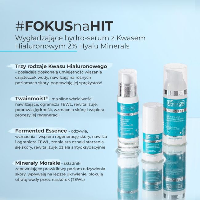 Bielenda Professional SupremeLab Hyalu-Minerals Wygładzające Hydro-Serum z Kwasem Hialuronowym 2% 30ml