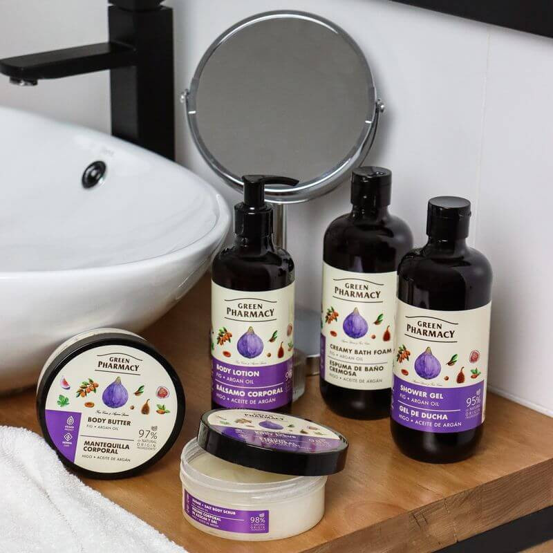 Green Pharmacy Cukrowo-Solny Peeling do Ciała Figa i Olej Arganowy 200ml