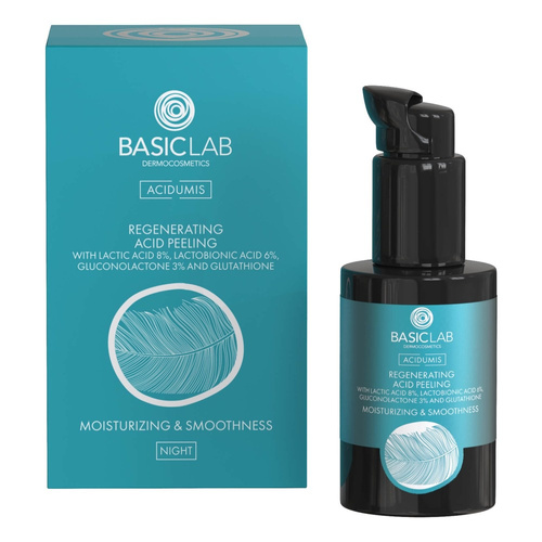 BasicLab Regenerating Acid Peeling with 8% Lactic Acid 6% Lactobionic Acid 3% Gluconolactone Moisturizing and Smoothing 30ml