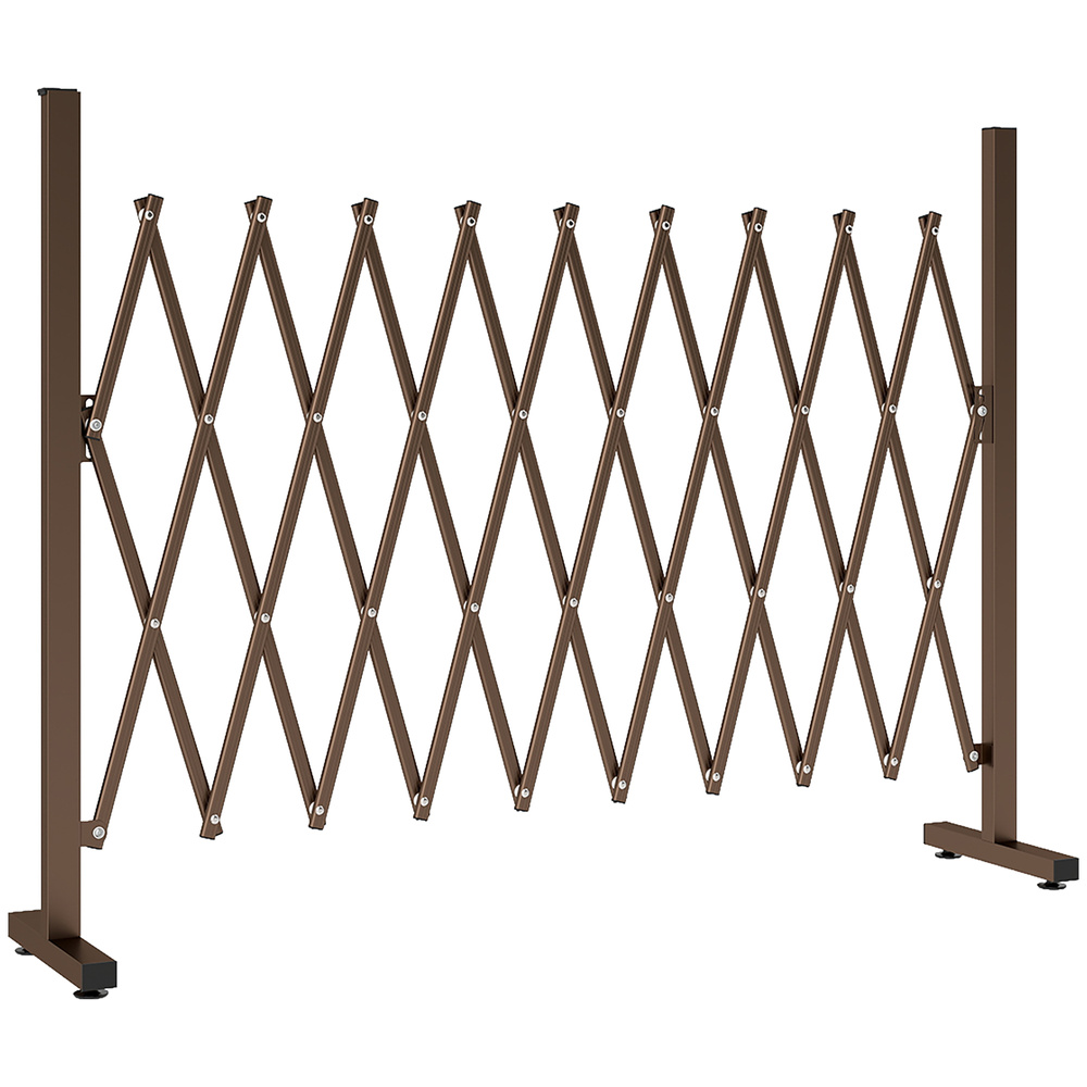 Outsunny Expanding Trellis Fence, Freestanding Movable Fence, Foldable Garden Screen Panel, 250 x 103.5 cm, Dark Brown