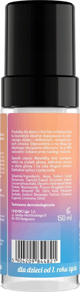 OnlyBio Hair in Balance Kids Szampon w Piance Ułatwiający Rozczesywanie Włosów 150ml