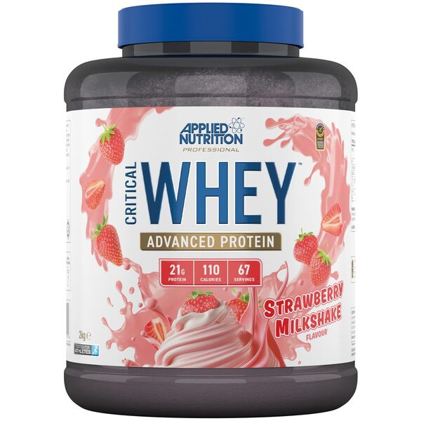 Applied Nutrition Critical Whey Strawberry Milkshake Protein Powder For Muscle Growth and Recovery 2000g