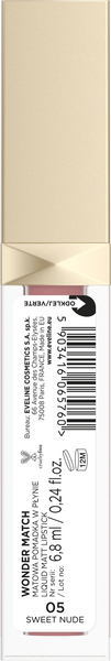 Eveline Wonder Match Matowa Pomadka w Płynie Nr 05 Sweet Nude 6,8ml