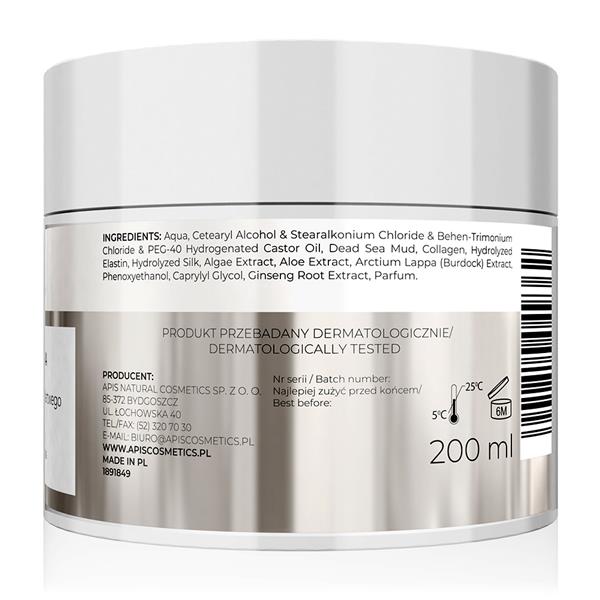 Apis Inspiration Maska Błotna z Minerałami z Morza Martwego dla Włosów Suchych Zniszczonych i Łamliwych 200ml