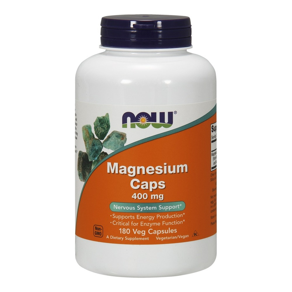 NOW Foods Magnesium 400 mg Wsparcie dla Mięśni Układu Nerwowego i Zdrowego Snu 180 Kapsułek