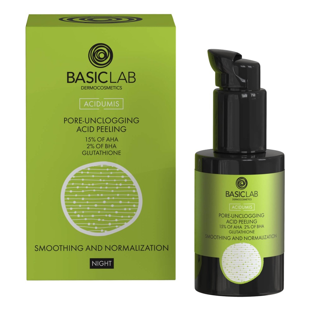 BasicLab Acid Peeling Unclogging Pores with 15% AHA, 2% BHA for Problematic Skin 30ml