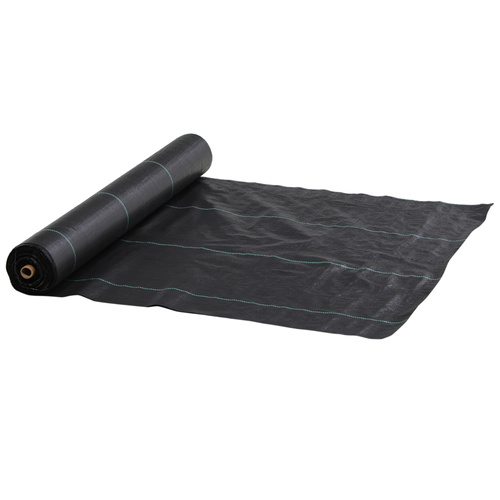 Outsunny 2m x 100m Heavy Duty Weed Control Membrane, Weed Membrane for Landscaping Driveway Gravel Artificial Grass Lawn Underlay, Black
