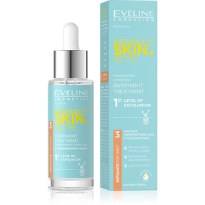 Eveline Perfect Skin Acne Night Treatment Anti Imperfections 1 Level Exfoliation 5% Acid Complex 30ml Best Before 10.12.25