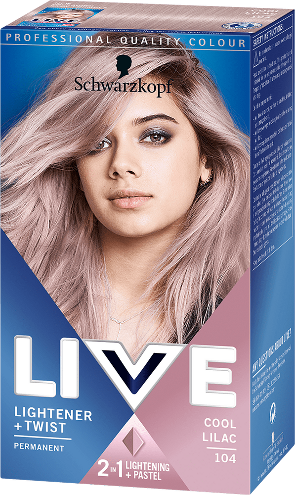 Schwarzkopf Live Lightener + Twist Hair Colour Cool Lilac 104