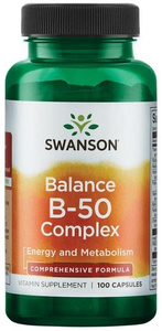 Swanson Balance B-50 Kompleks Witamin z Grupy B 100 Kapsułek