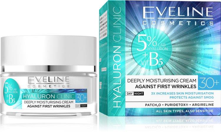 Eveline Hyaluron Clinic B5 Deeply Moisturizing Cream 30+ for Day and Night 50ml