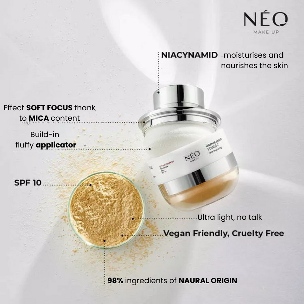 Neo Makeup Intense Serum SPF 10 Satynowy Puder Sypki Transparent 10g