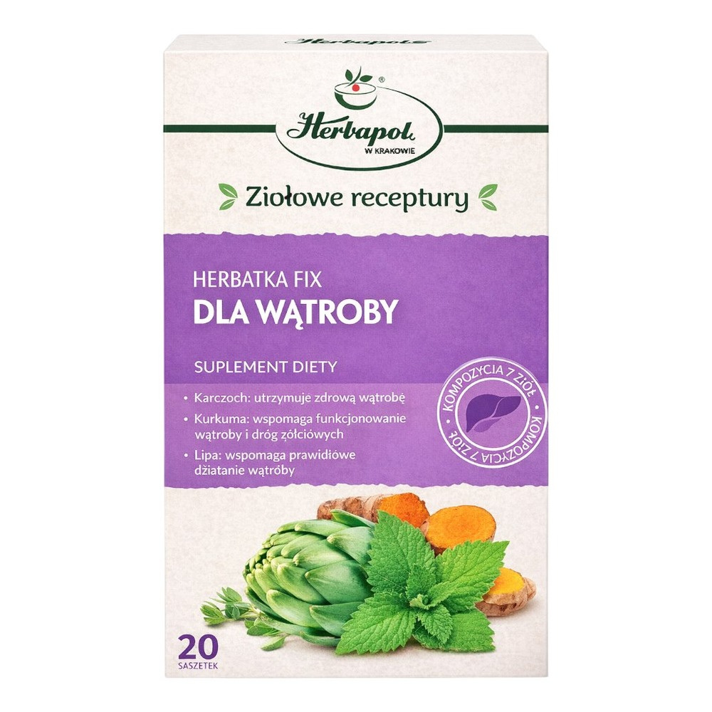 Herbapol Herbatka Fix dla Wątroby z Karczochem Lipą i Kurkumą 20x2g