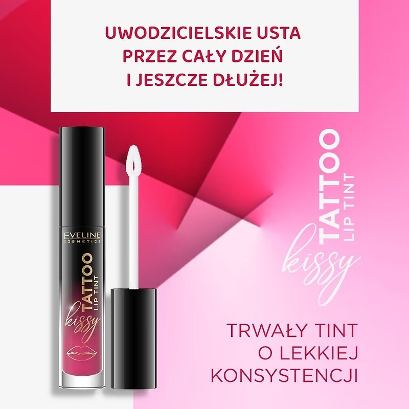 Eveline Kissy Tattoo Lip Tint Długotrwała Pomadka w Płynie Nr 03 Dirty Berry 4,5 ml