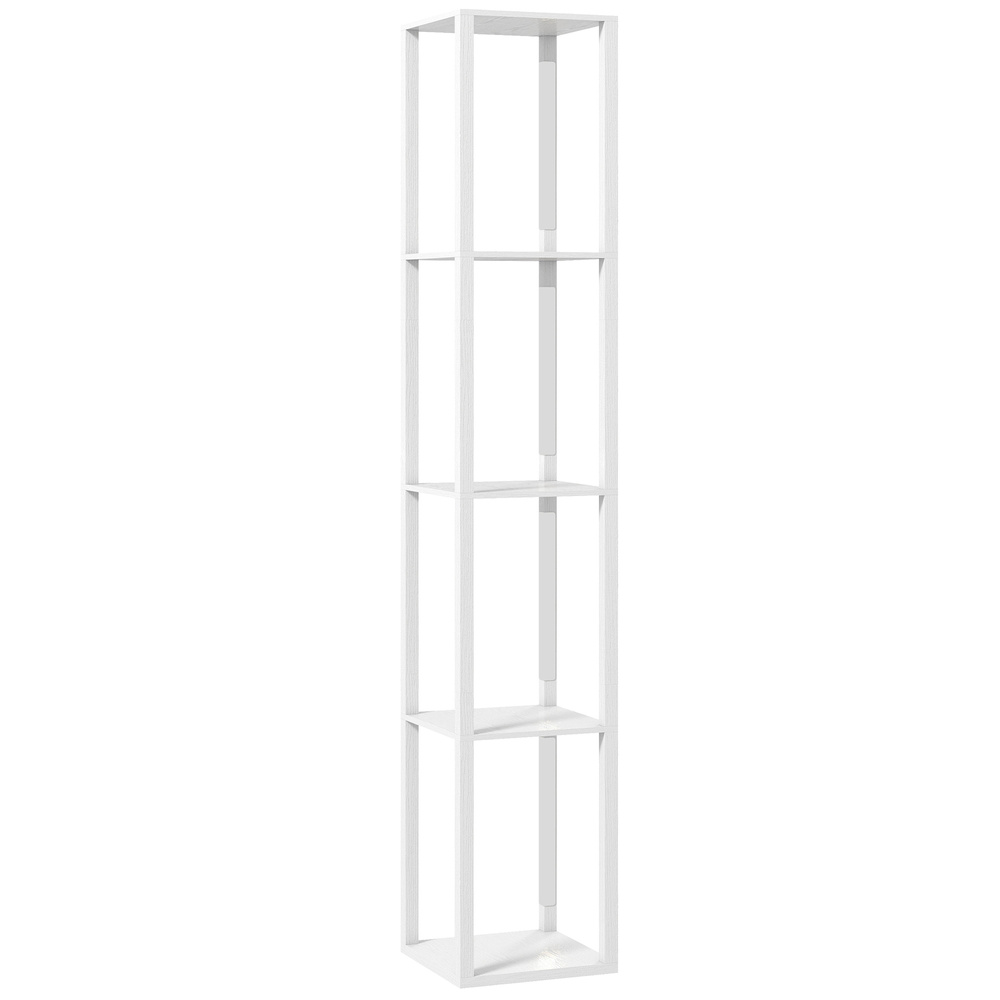 HOMCOM Floor Lamp with Shelves and 3 Brightness Levels - White