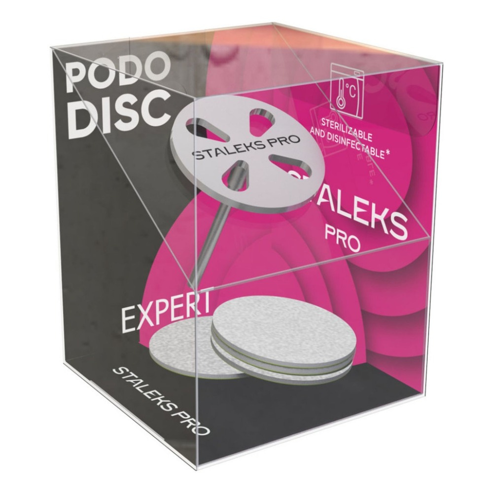 Staleks Pro Expert  Pododisc Elongated Pedicure Disc With Disposable 5 x Files 180 Grit Size M 20mm SET