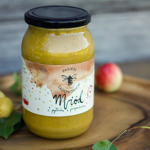 Pasieki Sadowskich Multifloral Honey with Pollen and Propolis 1150g