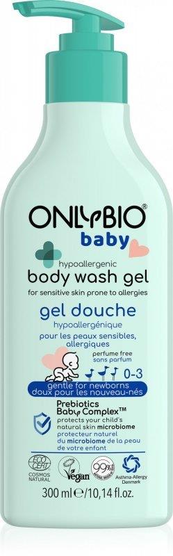 OnlyBio Baby Hipoalergiczny Żel do Mycia Ciała dla Niemowląt i Skóry Atopowej - 300 ml