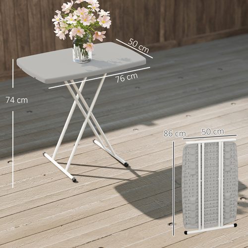Outsunny Minimal Folding Outdoor Table - Grey/White