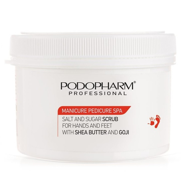 Podopharm Professional Salt and Sugar Scrub for Hands and Feet with Shea Butter and Goji 600g