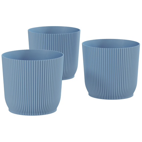 Outsunny Set of Three Ф22cm Planters - Blue