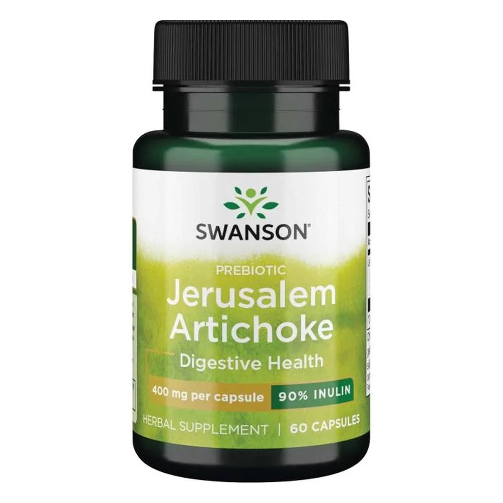 Swanson Prebiotic Jerusalem Artichoke 400mg Słonecznik Bulwiasty 60 Kapsułek