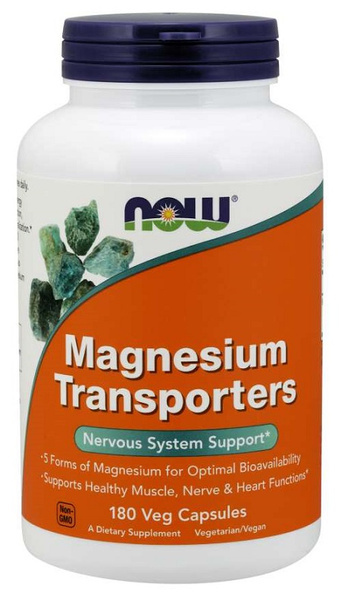 NOW Foods Magnesium Transporters 5 Forms of Magnesium for Maximum Bioavailability 180 Capsules