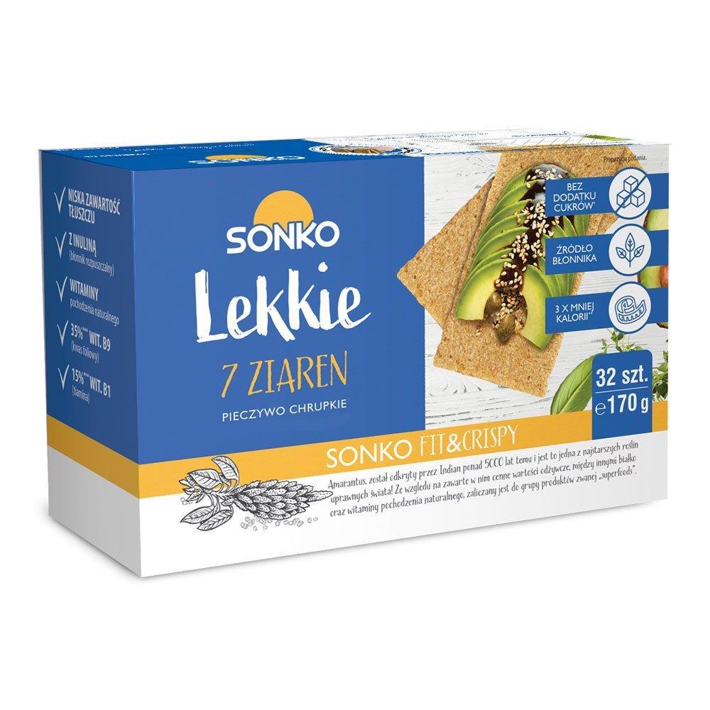 Sonko Light Crunchy Crispbread 7 Grains Fiber Source without Sugar Addition 170g