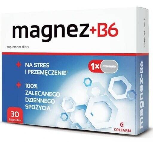 Colfarm Magnez + B6 na Stres i Przemęczenie 30 Kapsulek