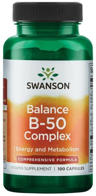 Swanson Balance B-50 Vitamin B Complex 100 Capsules