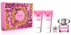 Versace Bright Crystal Gift Set 90ml EDT + 100ml Body Lotion + 100ml Shower Gel + 5ml EDT Set for Women 1 Piece