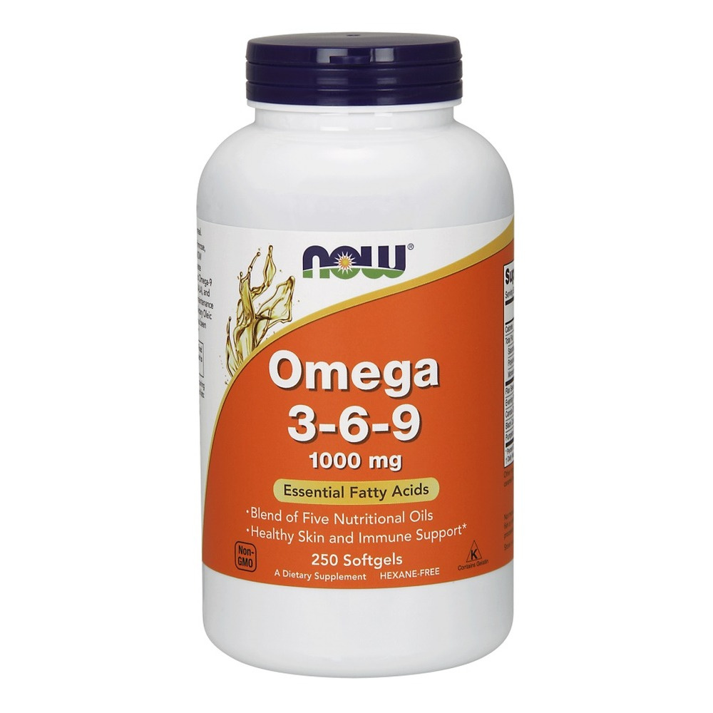 Now Foods Omega 3-6-9 1000mg Wspiera Pracę Układu Sercowo-Naczyniowego 250 Kapsułek