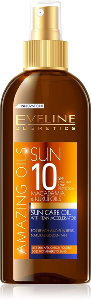 Eveline Amazing Oils Sun Care Olejek Przyspieszacz Opalania z SPF 10 150ml