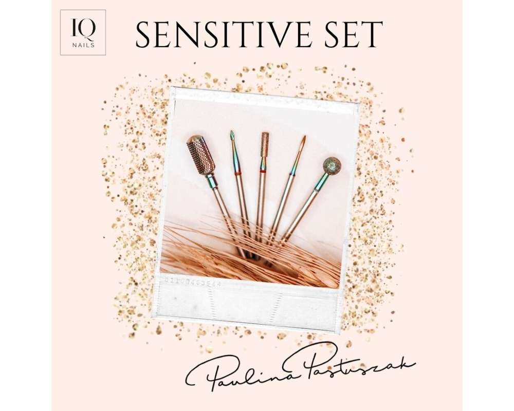 IQ Nails Sensitive Set for Delicate Nail Care Zestaw Frezów 5 Sztuk